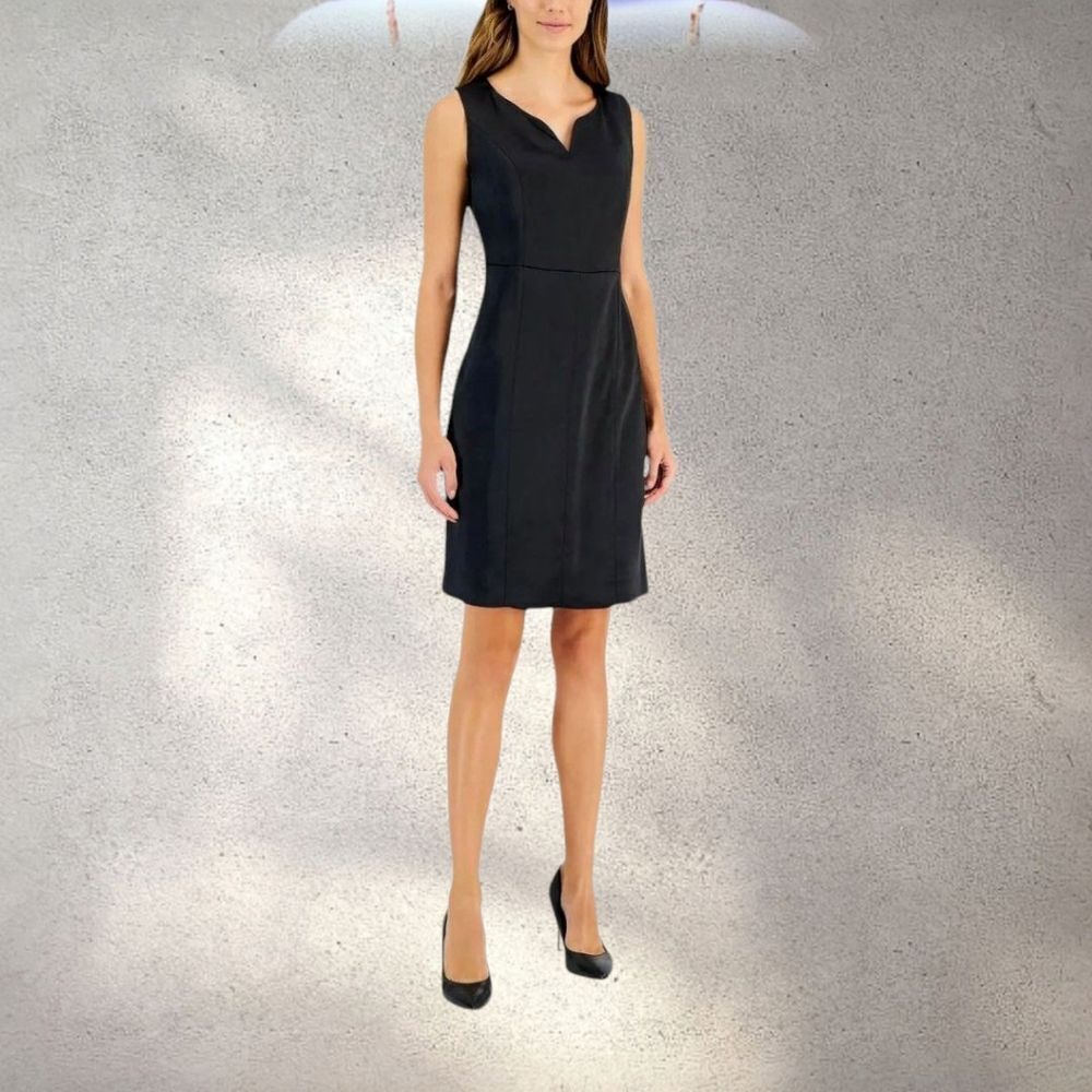 KASPER Elegant Black Plus Size  Sleeveless Sheath Dress Size 16